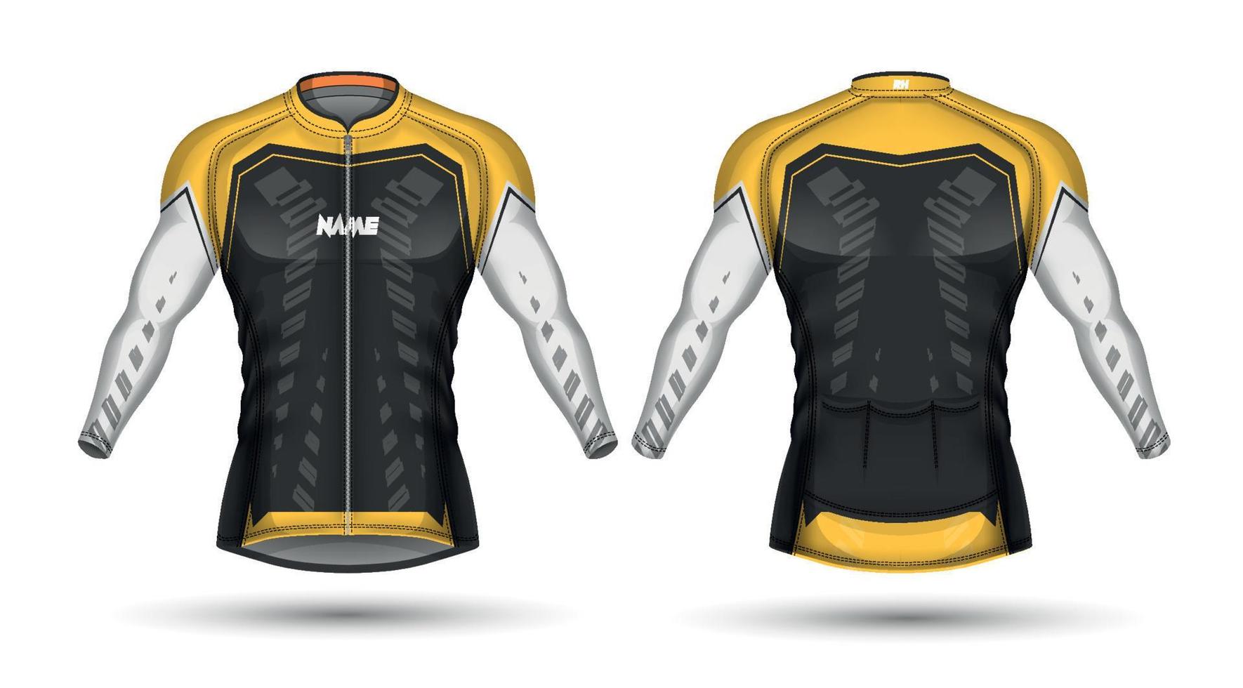 maillot ciclista, delantero y trasero vector