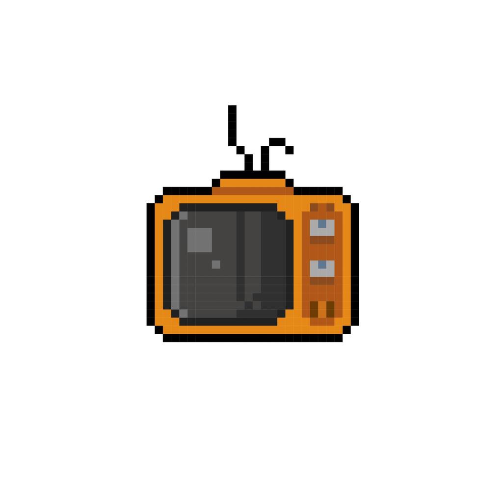old television in pixel art style vector