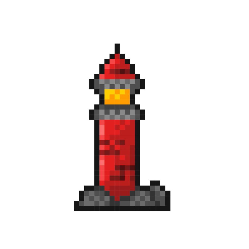 lighthouse in pixel art style vector