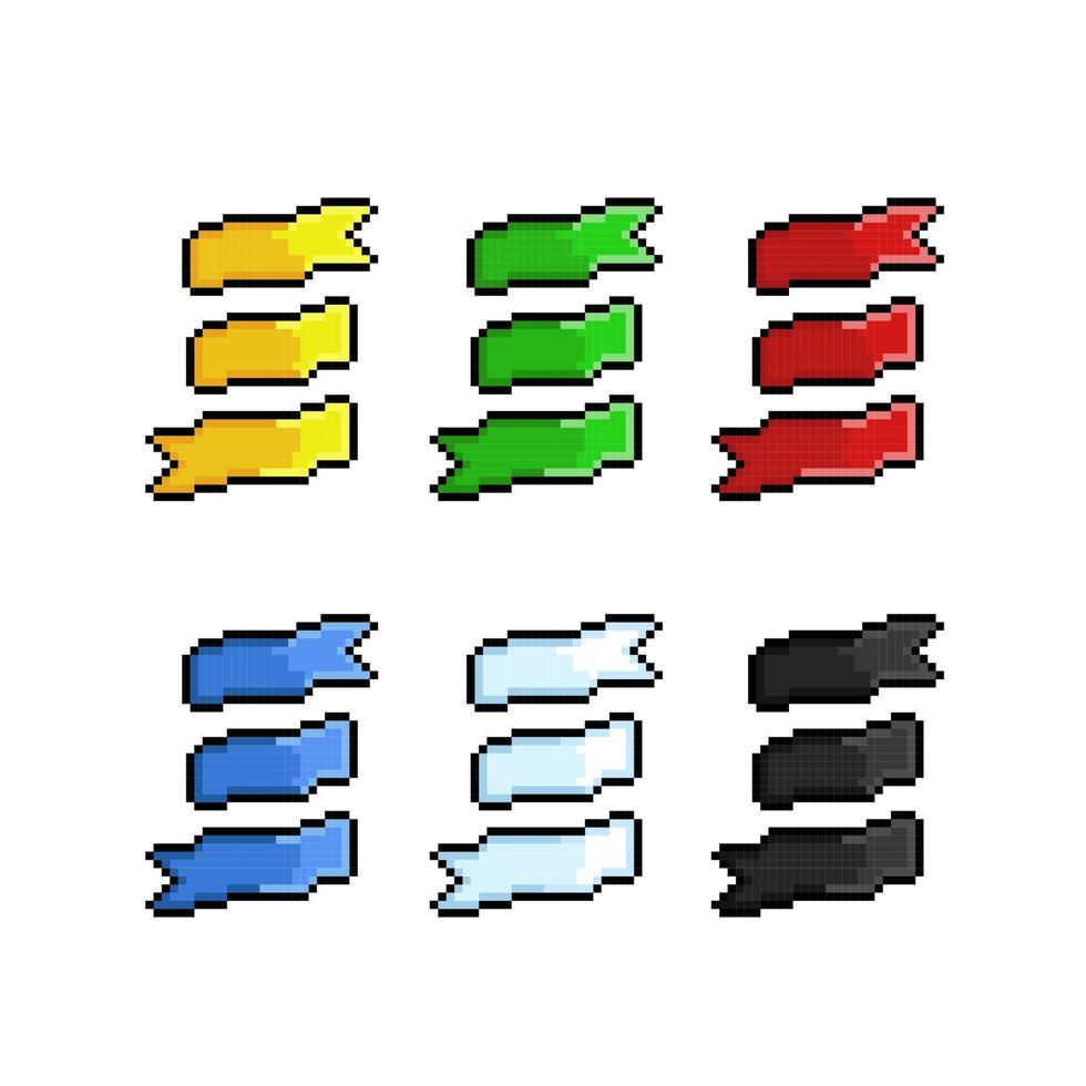 cinta colección conjunto con diferente color en píxel Arte estilo vector
