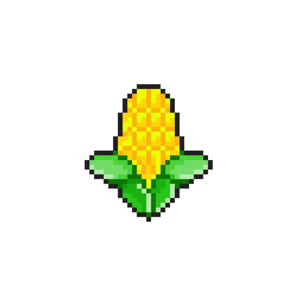 corn in pixel art style vector