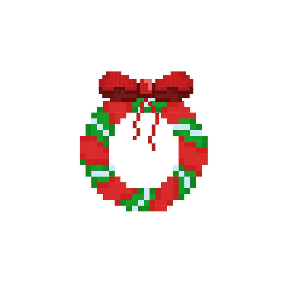 circle leaf in pixel art style vector