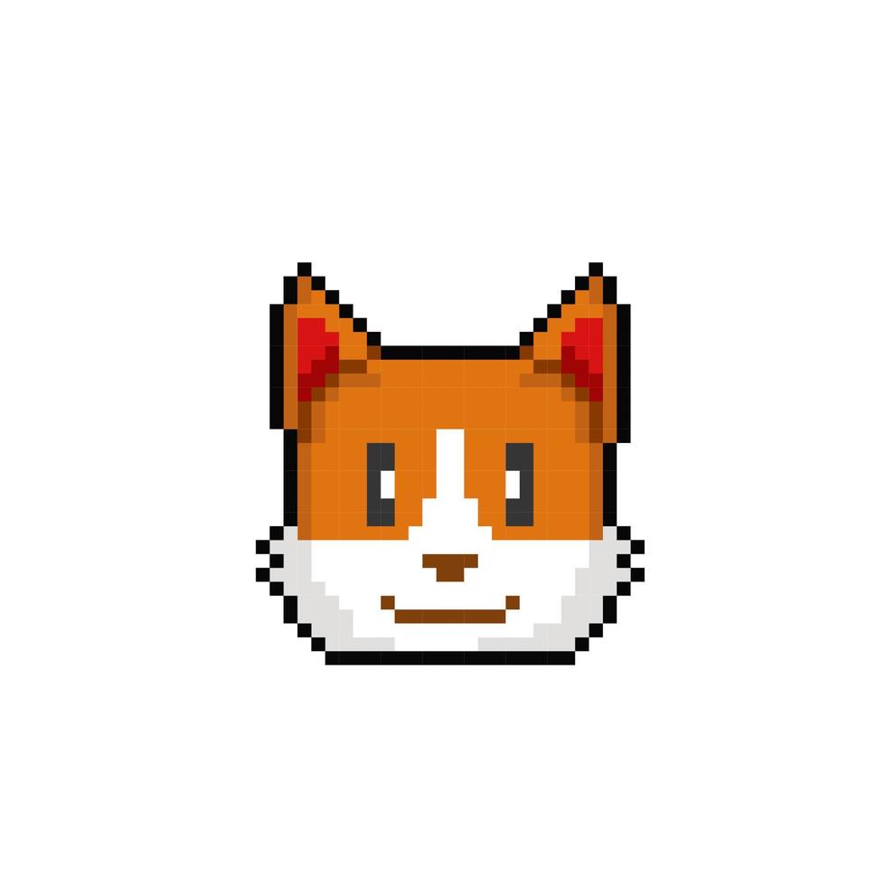 dog head in pixel art style vector