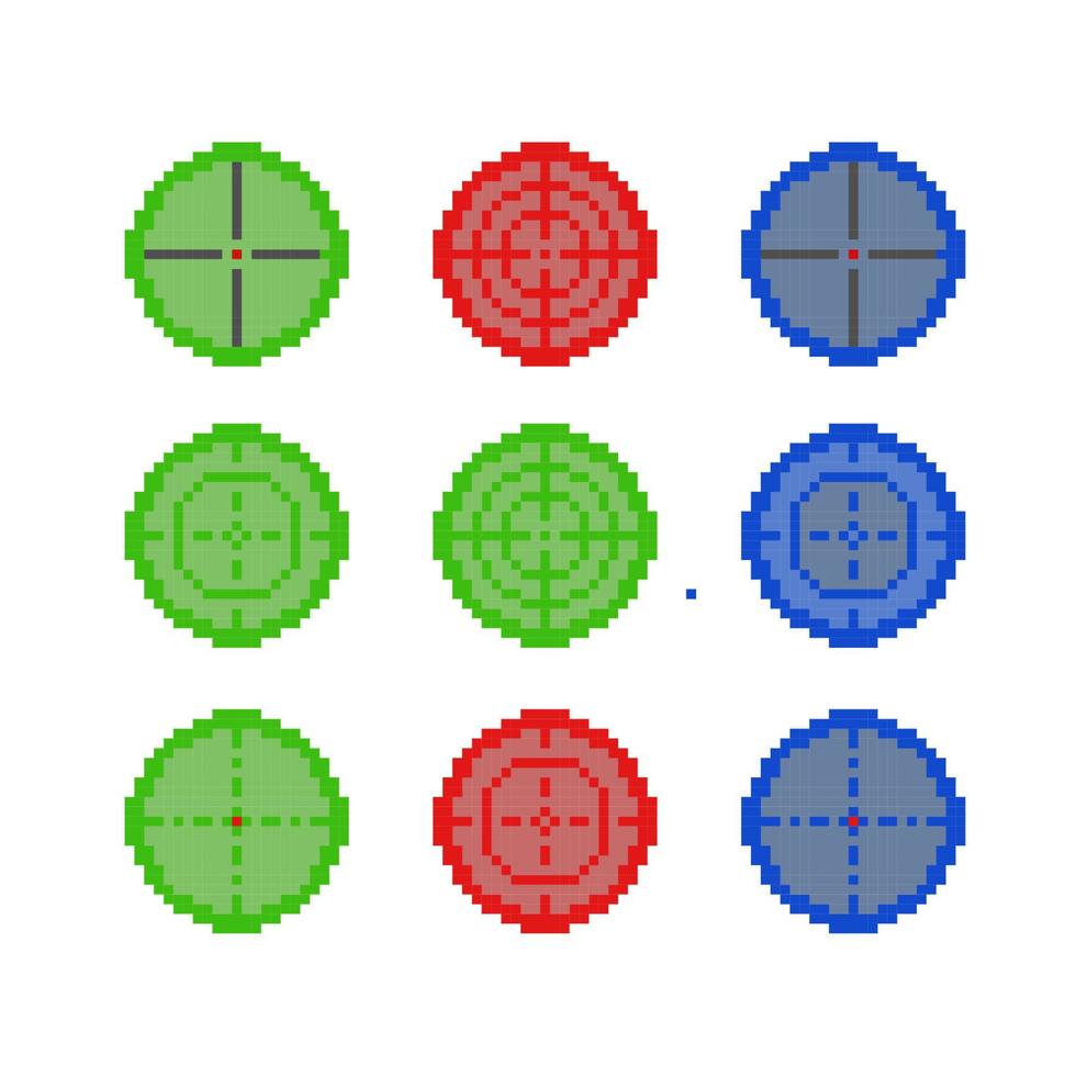 target sign collection set in pixel art style vector