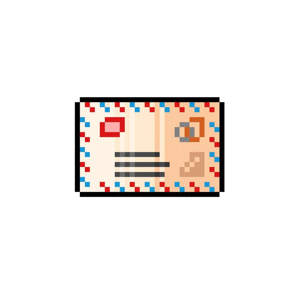 post mail in pixel art style vector