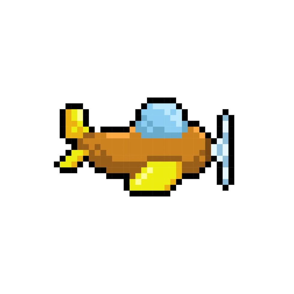 an aeroplane in pixel art style vector