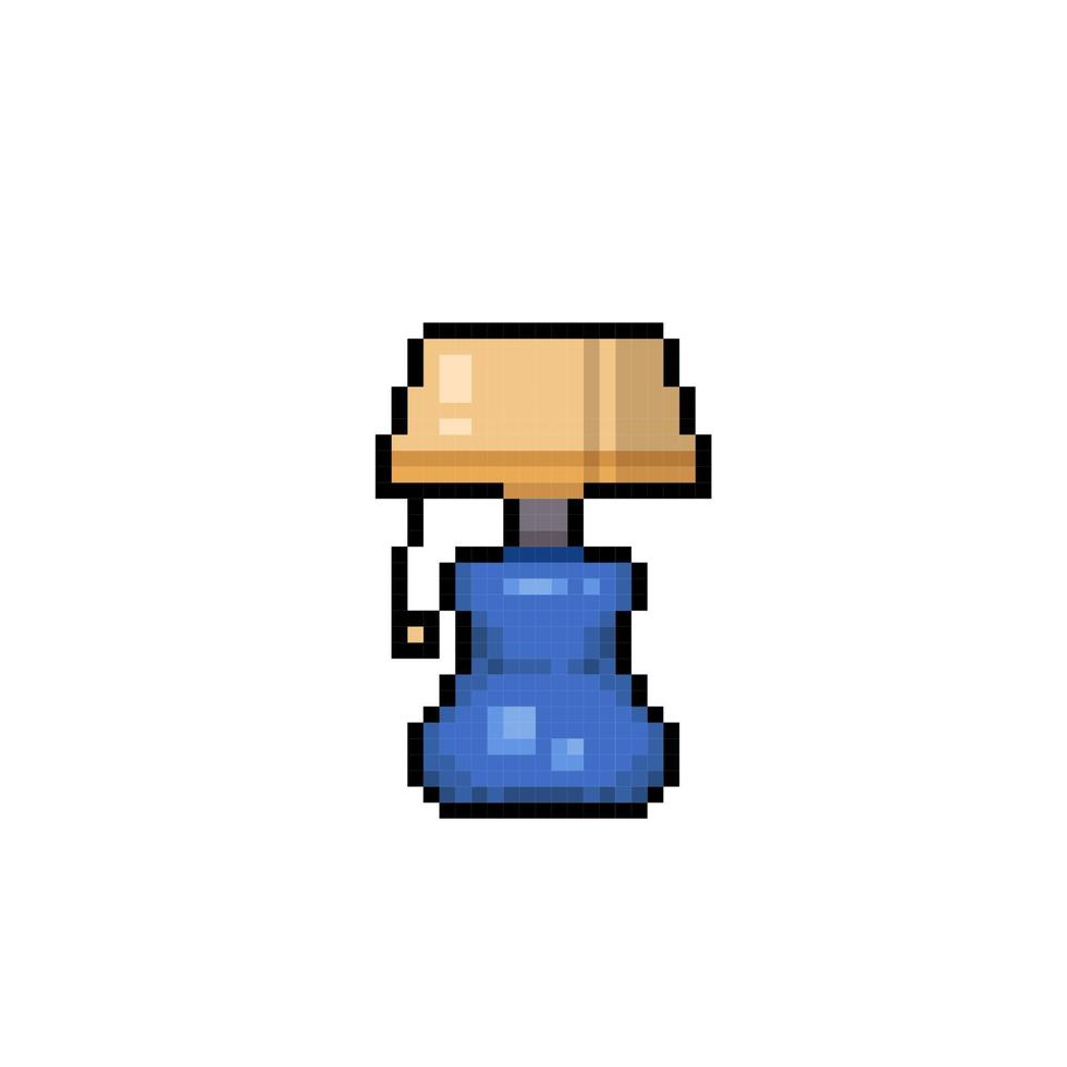 desk lamp in pixel art style vector