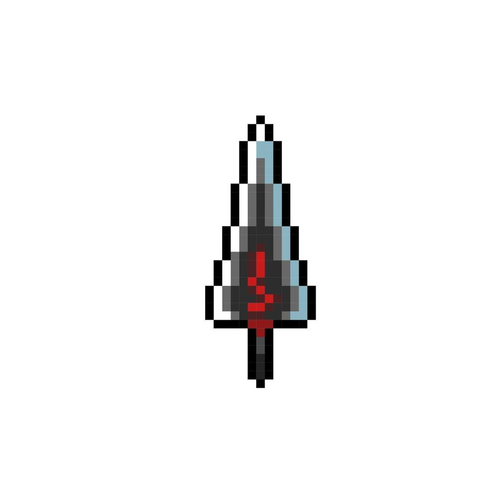 great sword in pixel art style vector