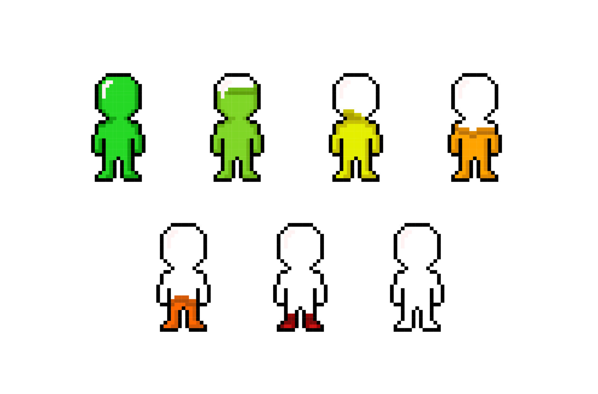 game health indicator in pixel art style 21195112 Vector Art at Vecteezy