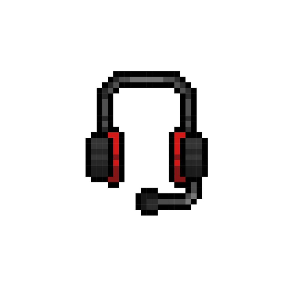 headset in pixel art style vector