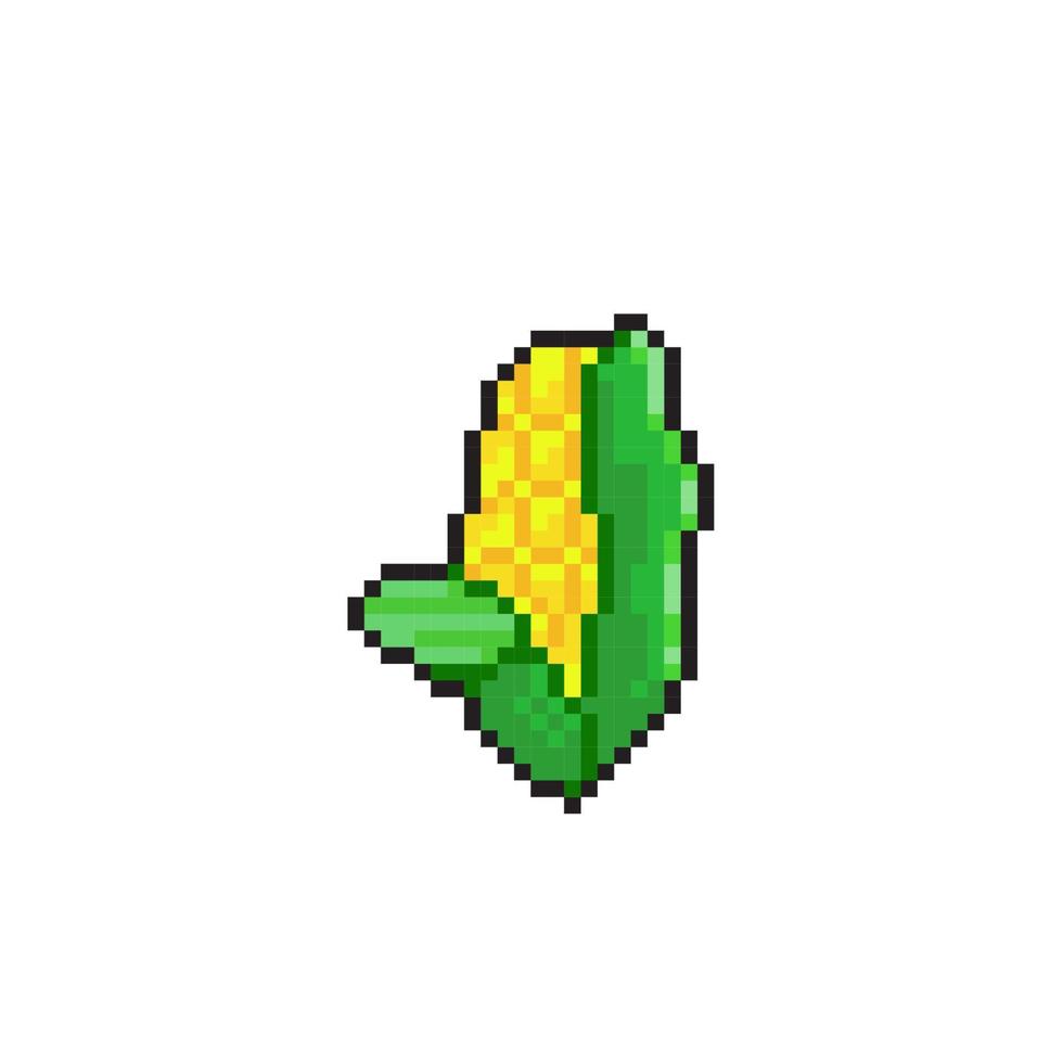 single corn in pixel art style vector