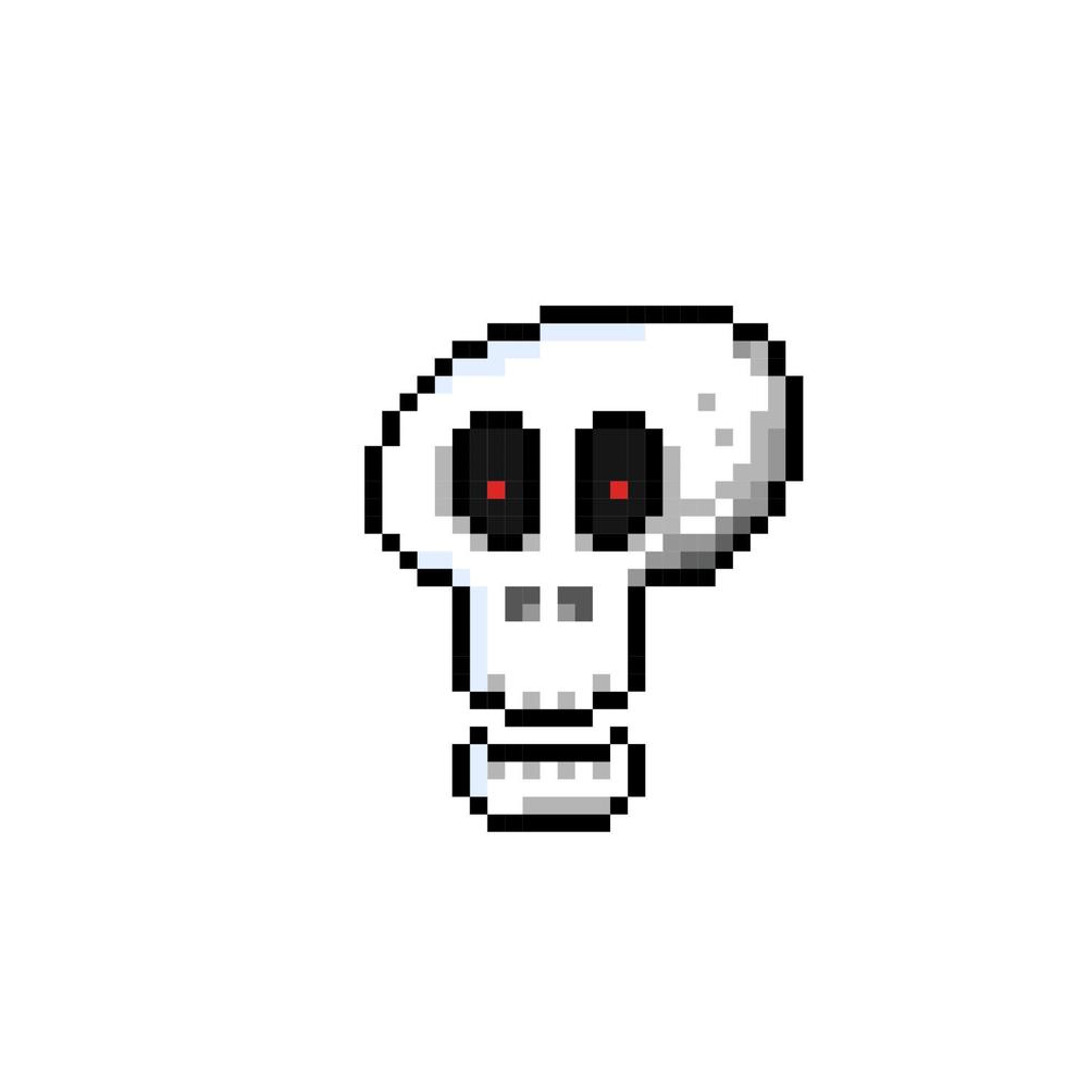 skull head in pixel art style vector