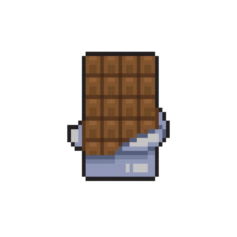 chocolate bar in pixel art style vector