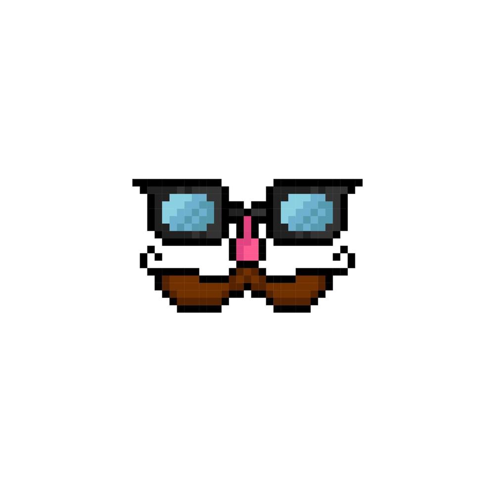 weird glasses in pixel art style vector