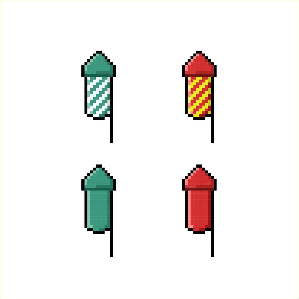 firecracker in pixel art style vector