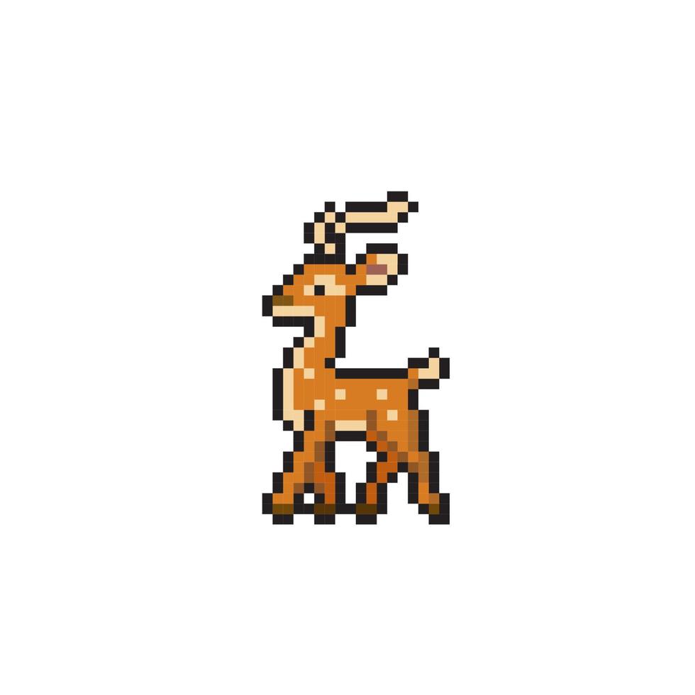 a deer in pixel art style vector