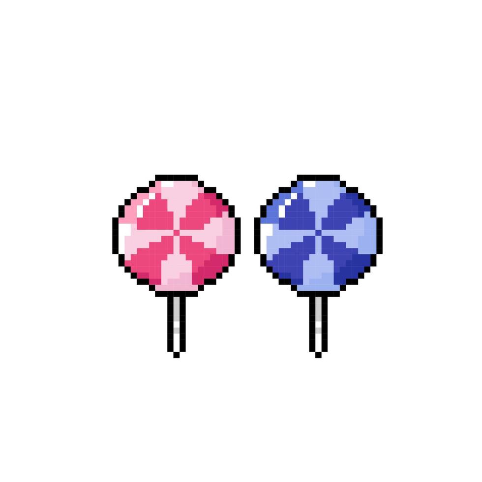 lolli candy with different color in pixel art style vector