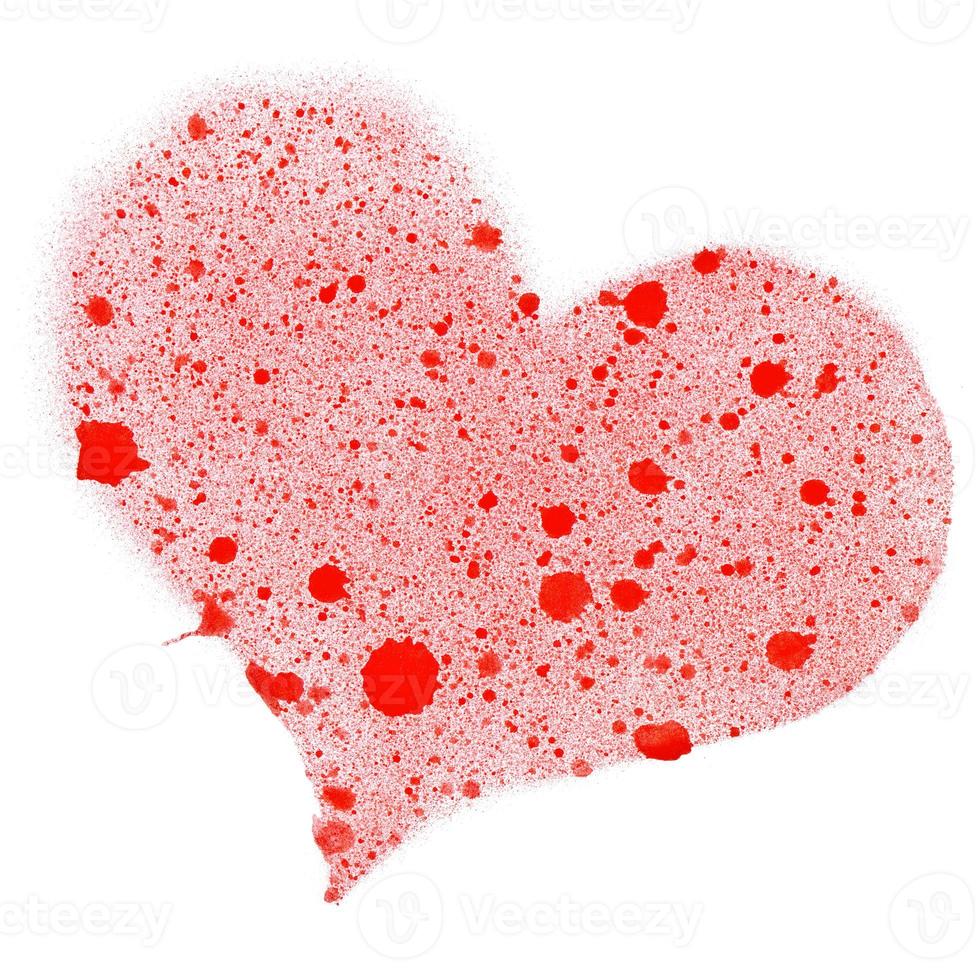 Red heart on white background photo