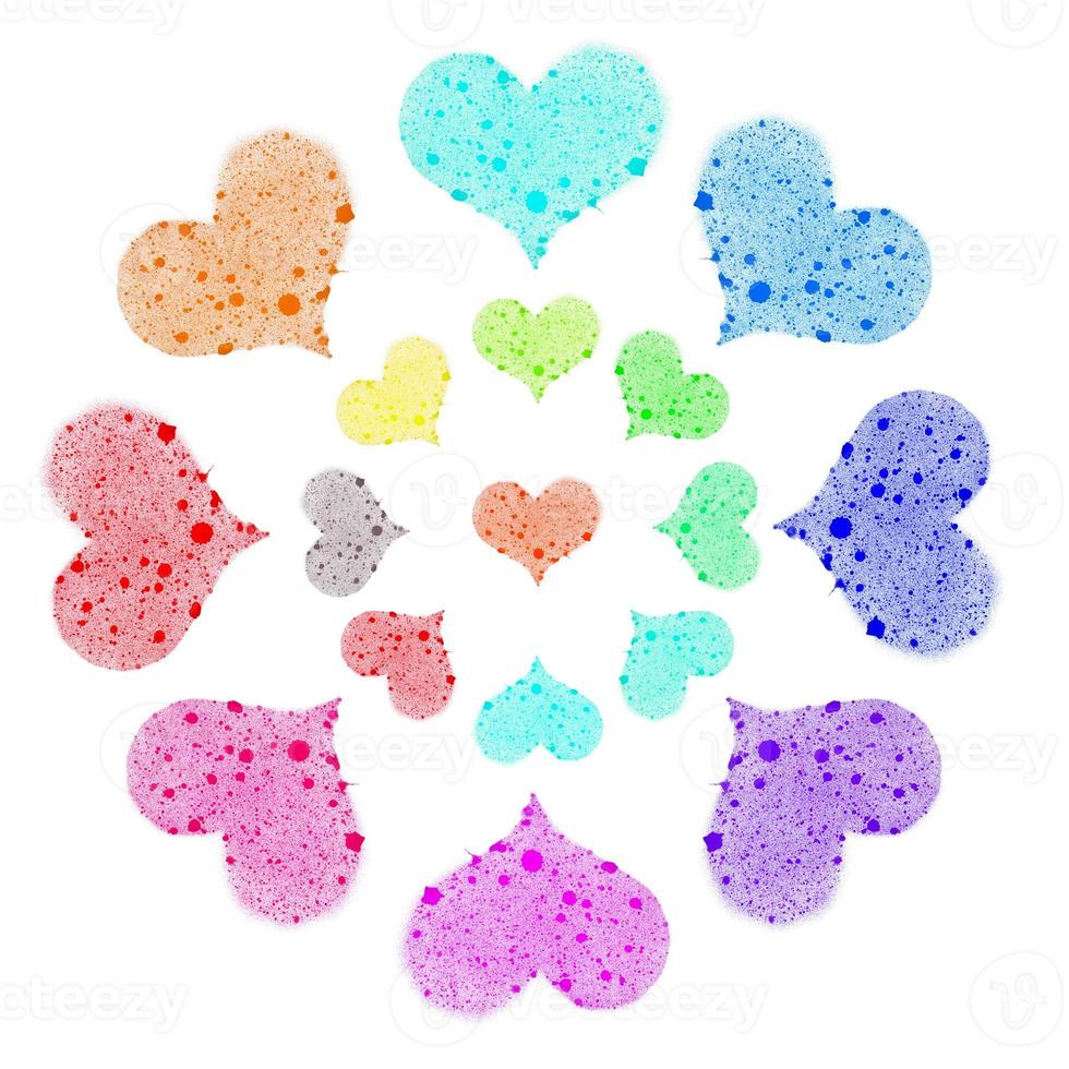 Hearts on white background photo