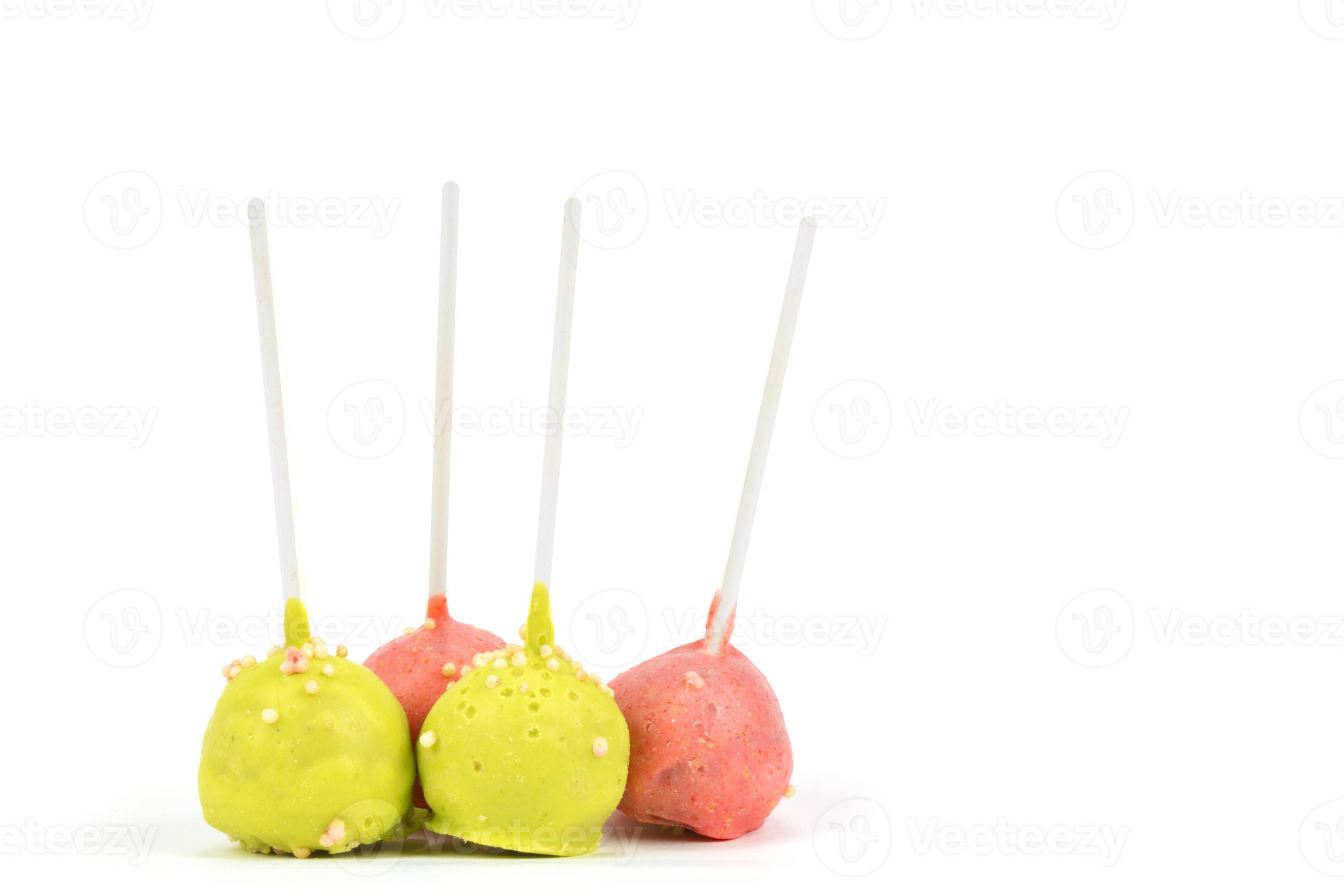 Candies on sticks. Multicolored cakes on a white background. Cake pops 21195487 Stock Photo at