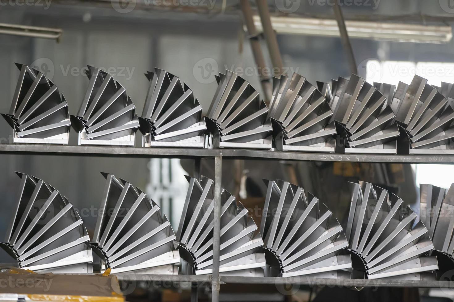 Metal blanks in the shop of a metallurgical plant. photo