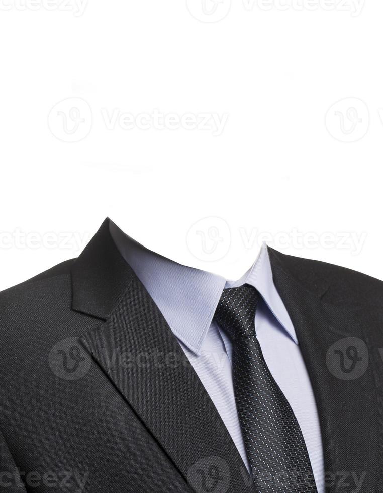 Headless businessman portrait on white background photo