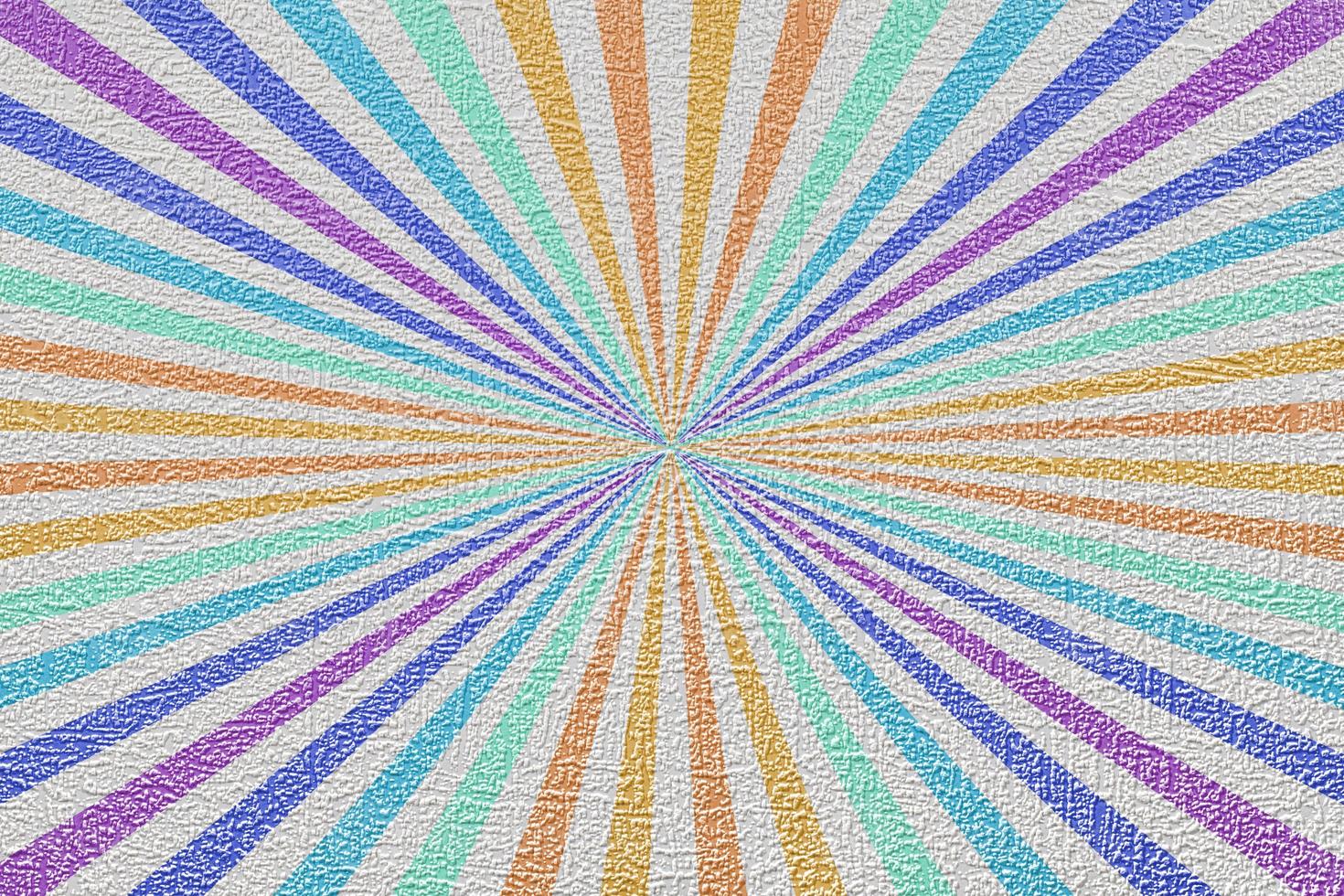 Retro paper background with rays or stripes in the center. Solar multi-colored rays. Circus drawing. photo