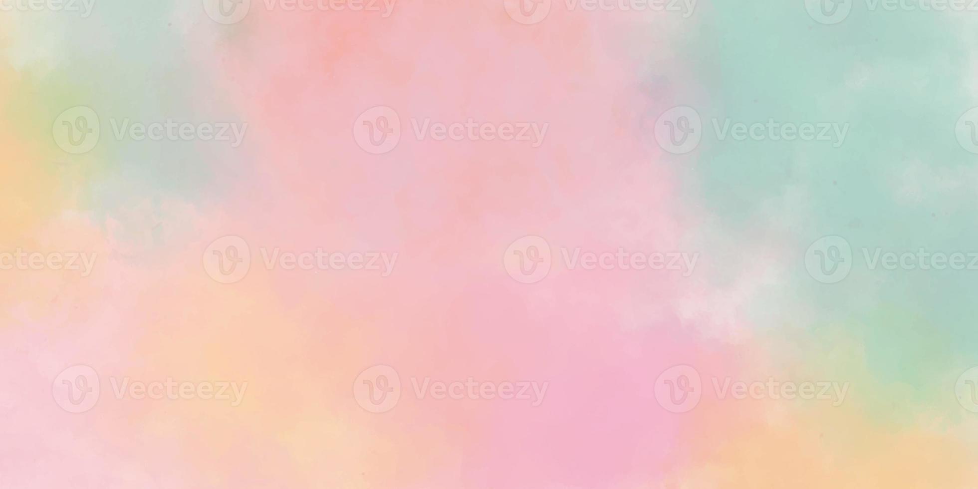 Abstract pastel watercolor with vibrant distressed grunge texture. Colorful painted background in abstract sunset or sunrise sky. Colorful gradient ink colors wet effect hand drawn canvas background. photo