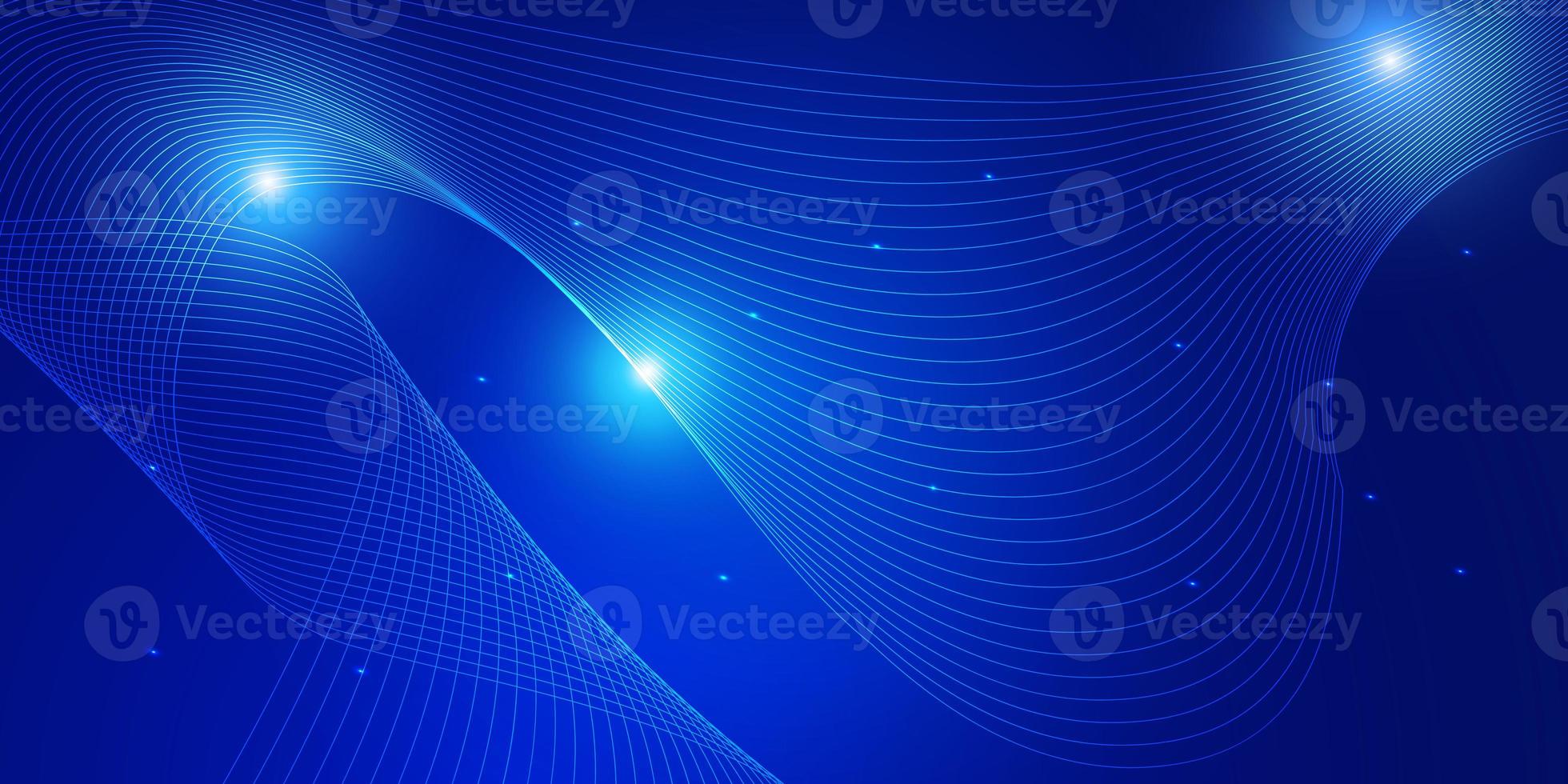 Futuristic technology background.  Blue line wave light screen abstract illustration. photo