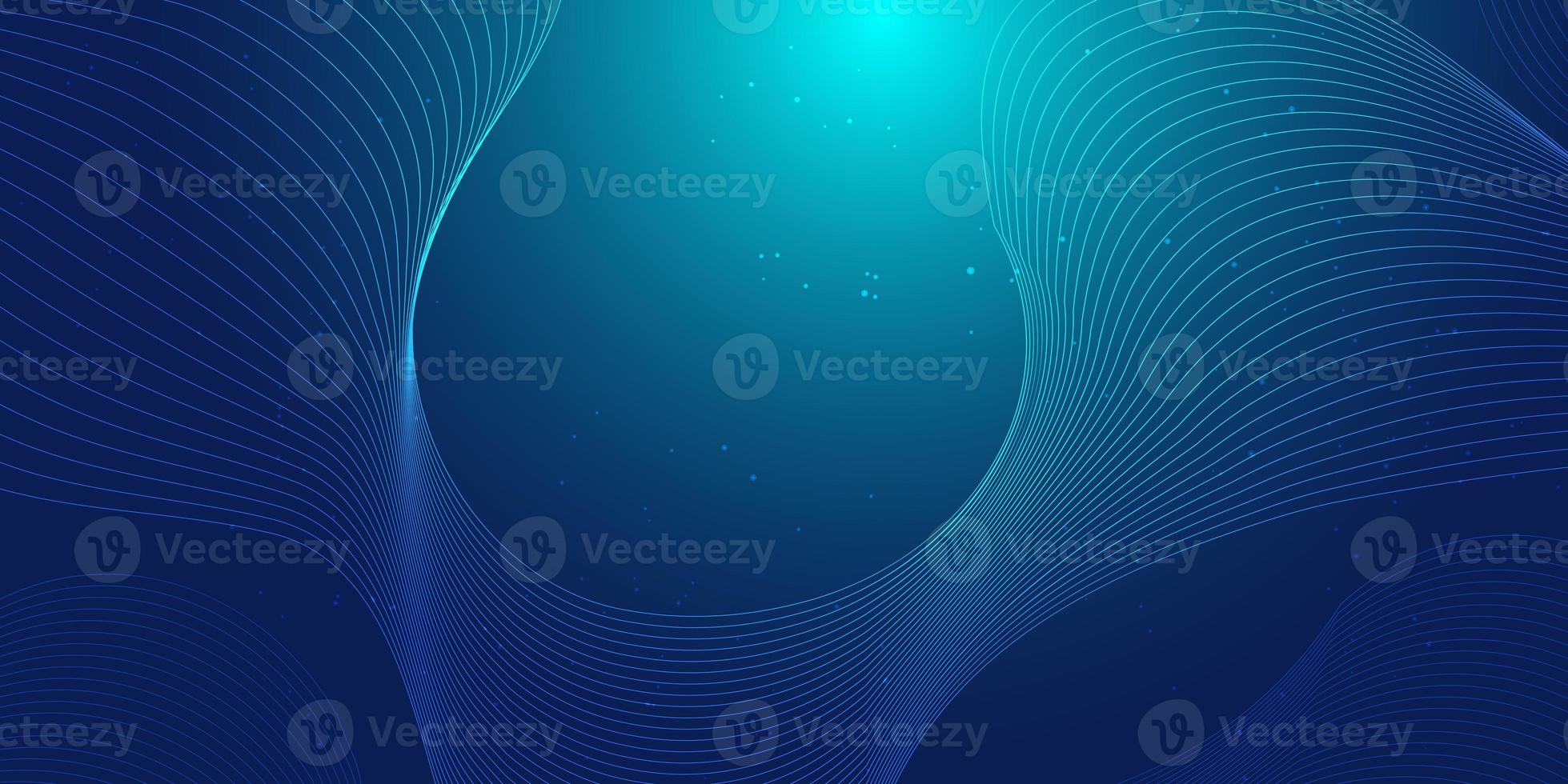 Futuristic technology background.  Blue line wave light screen abstract illustration. photo