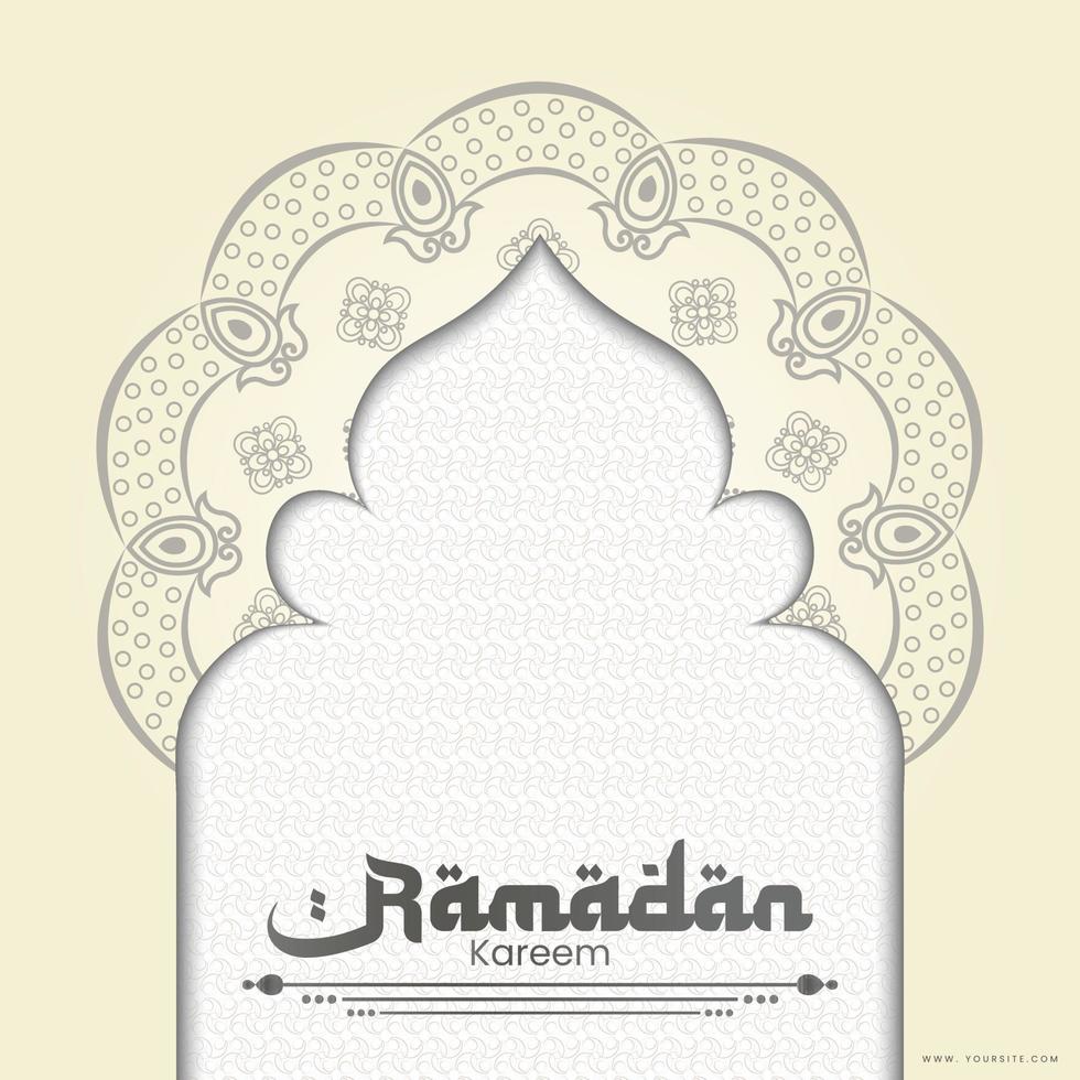 Ramadán kareem deseando diseño con producto espacio vector