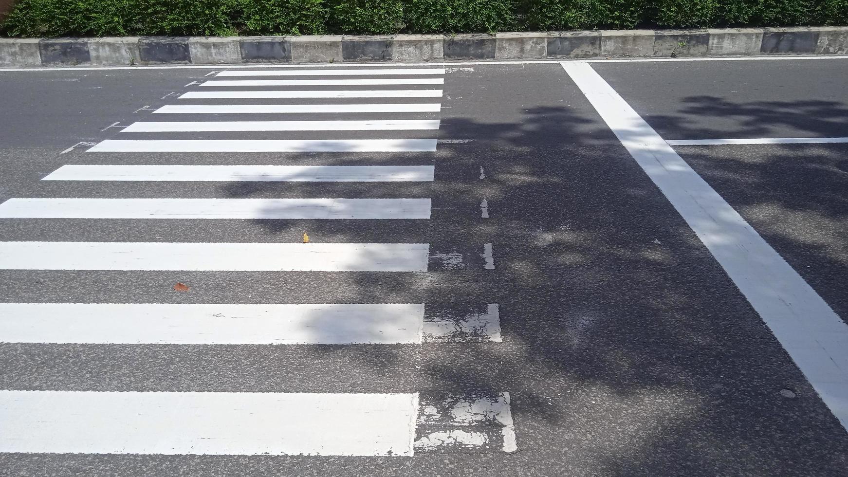 paso de peatones en la carretera por seguridad cuando la gente que camina cruza la calle foto