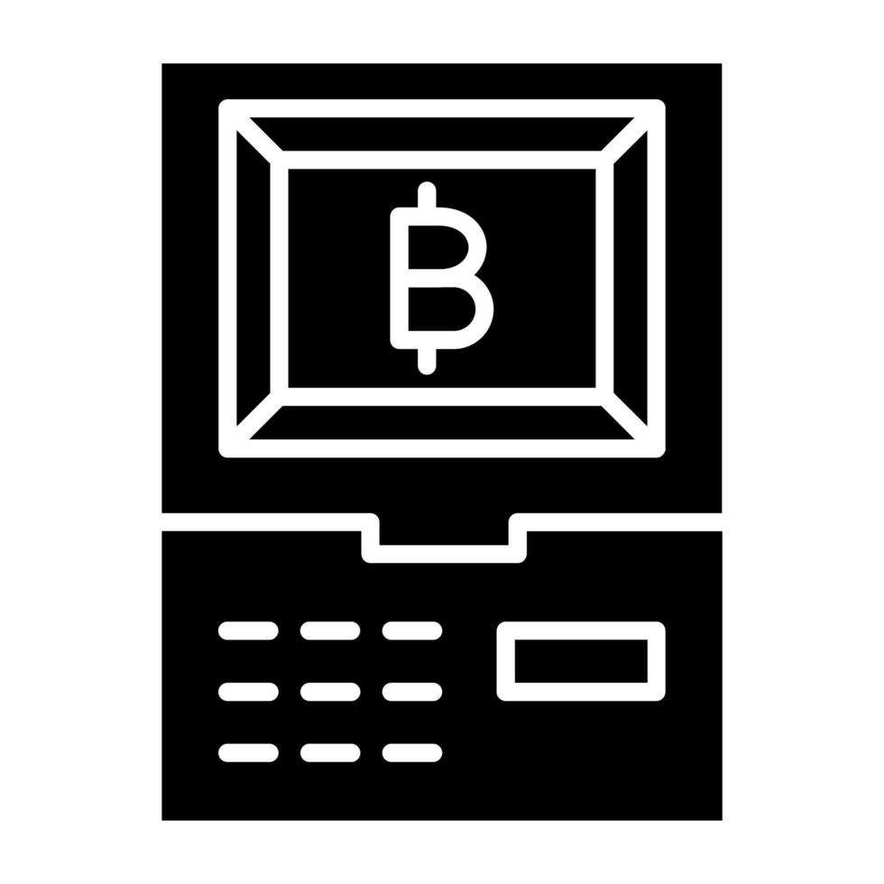 Cryptocurrency ATM Icon Style vector