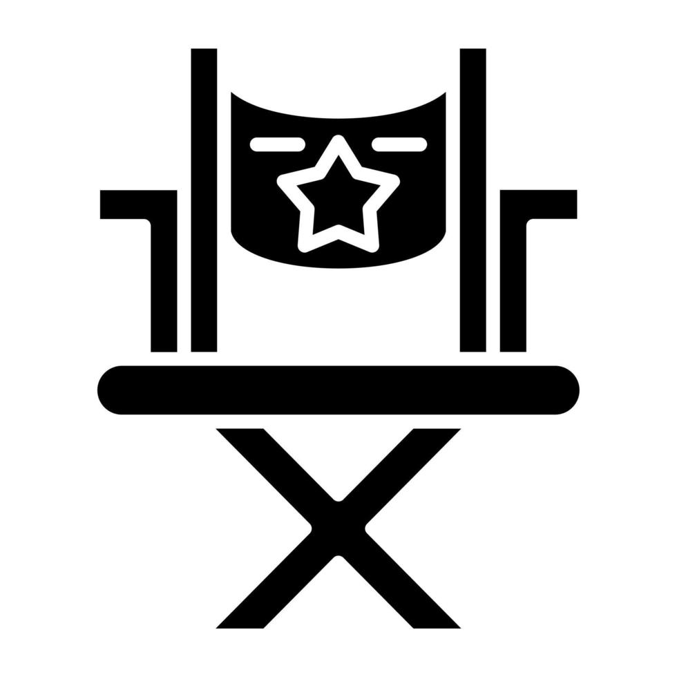 estilo de icono de silla de director vector