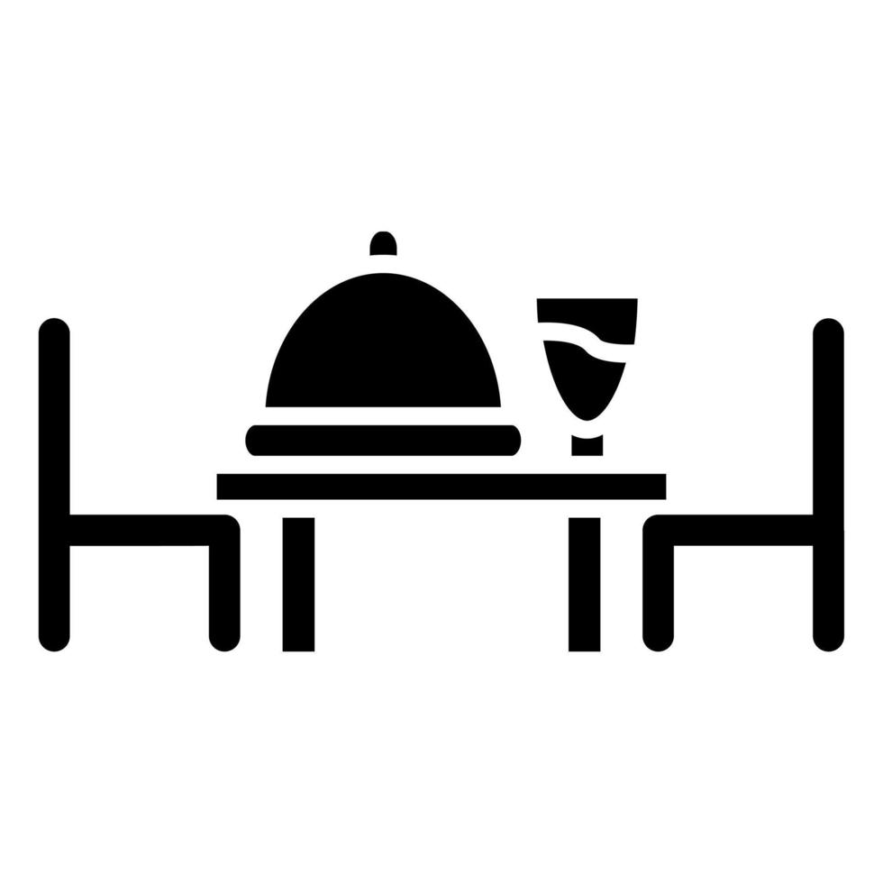 estilo de icono de mesa de cena vector