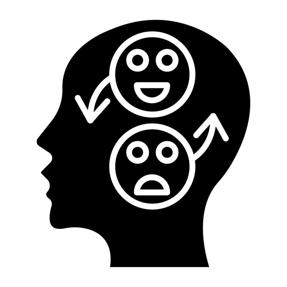 Bipolar Emotion Icon Style vector