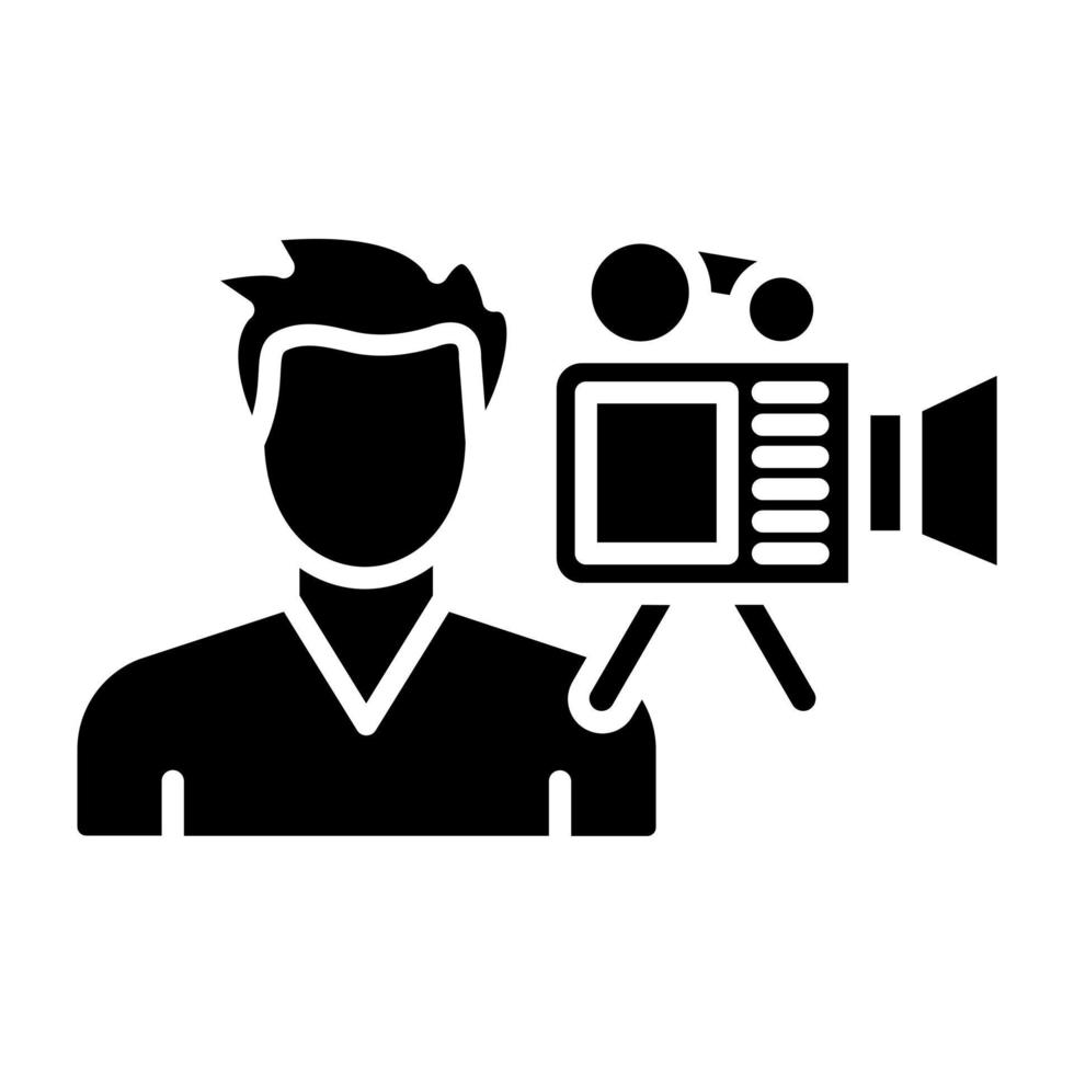 Camera Operator Female Icon Style vector