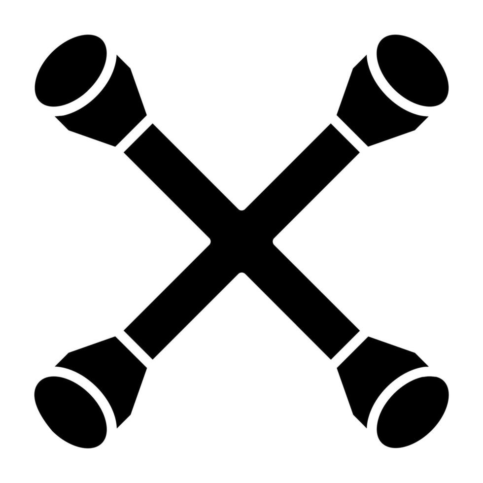 Cross Wrench Icon Style vector