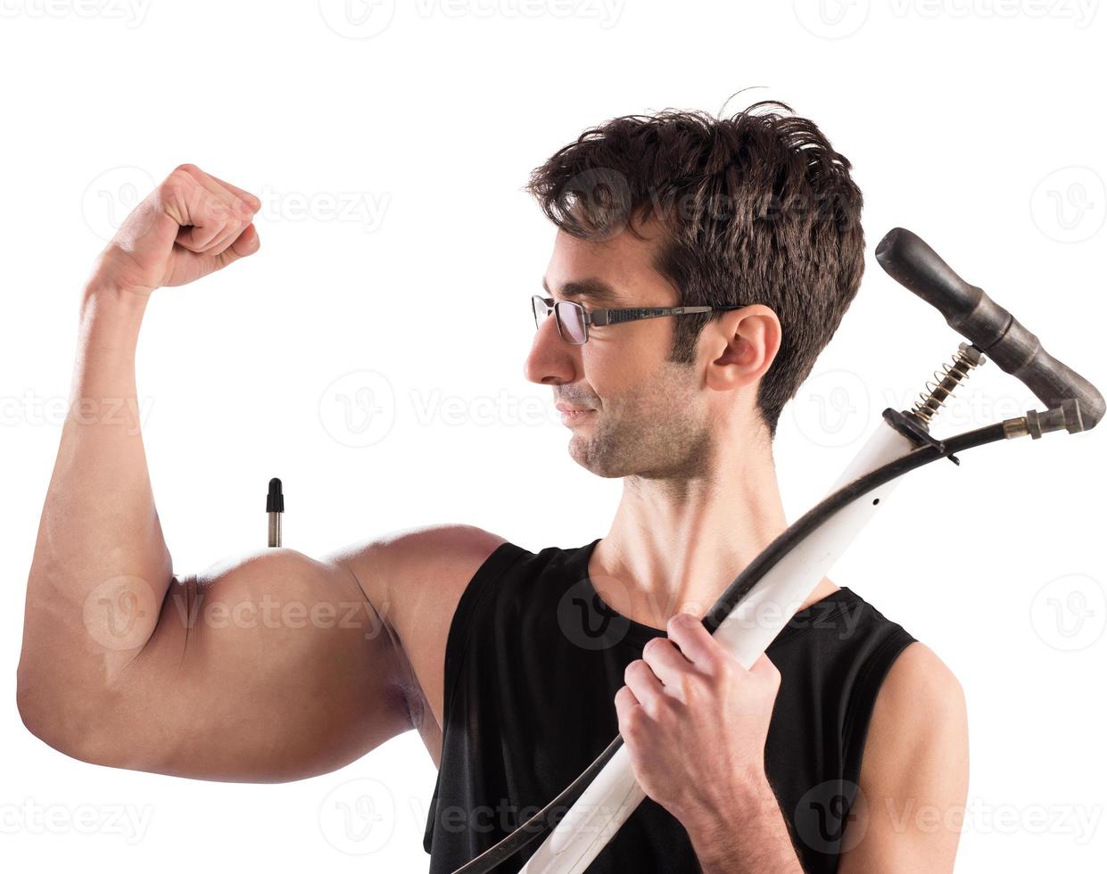 Man with Inflated muscles photo