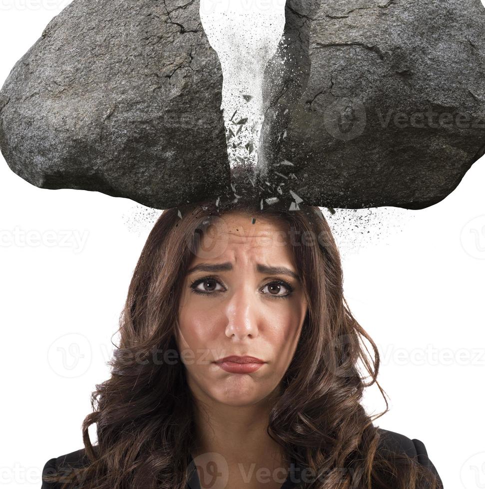 Businesswoman headache concept photo