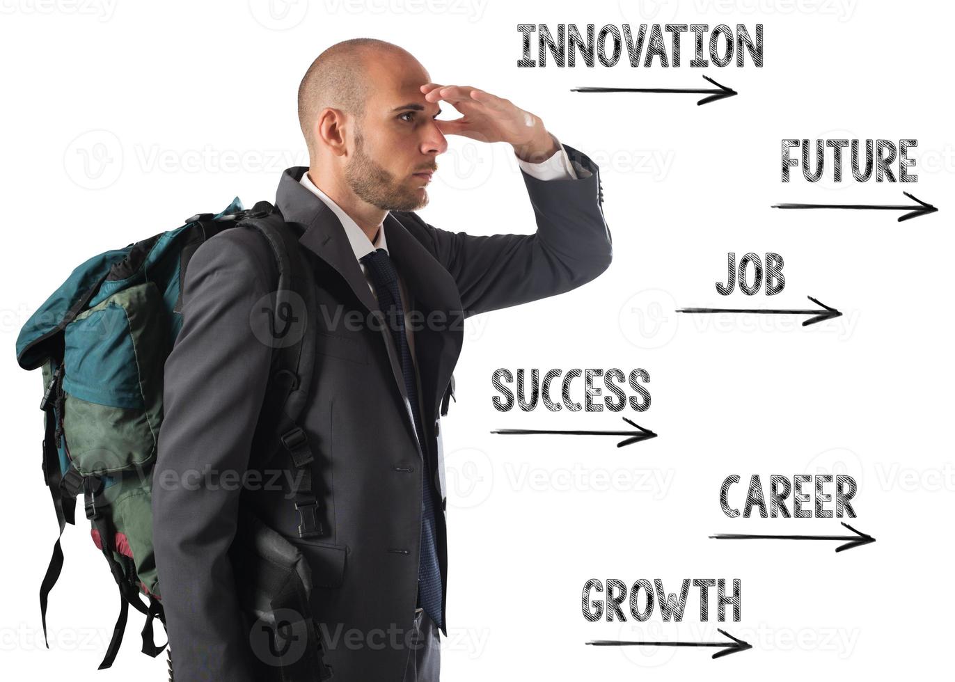 Success way concept on white background photo