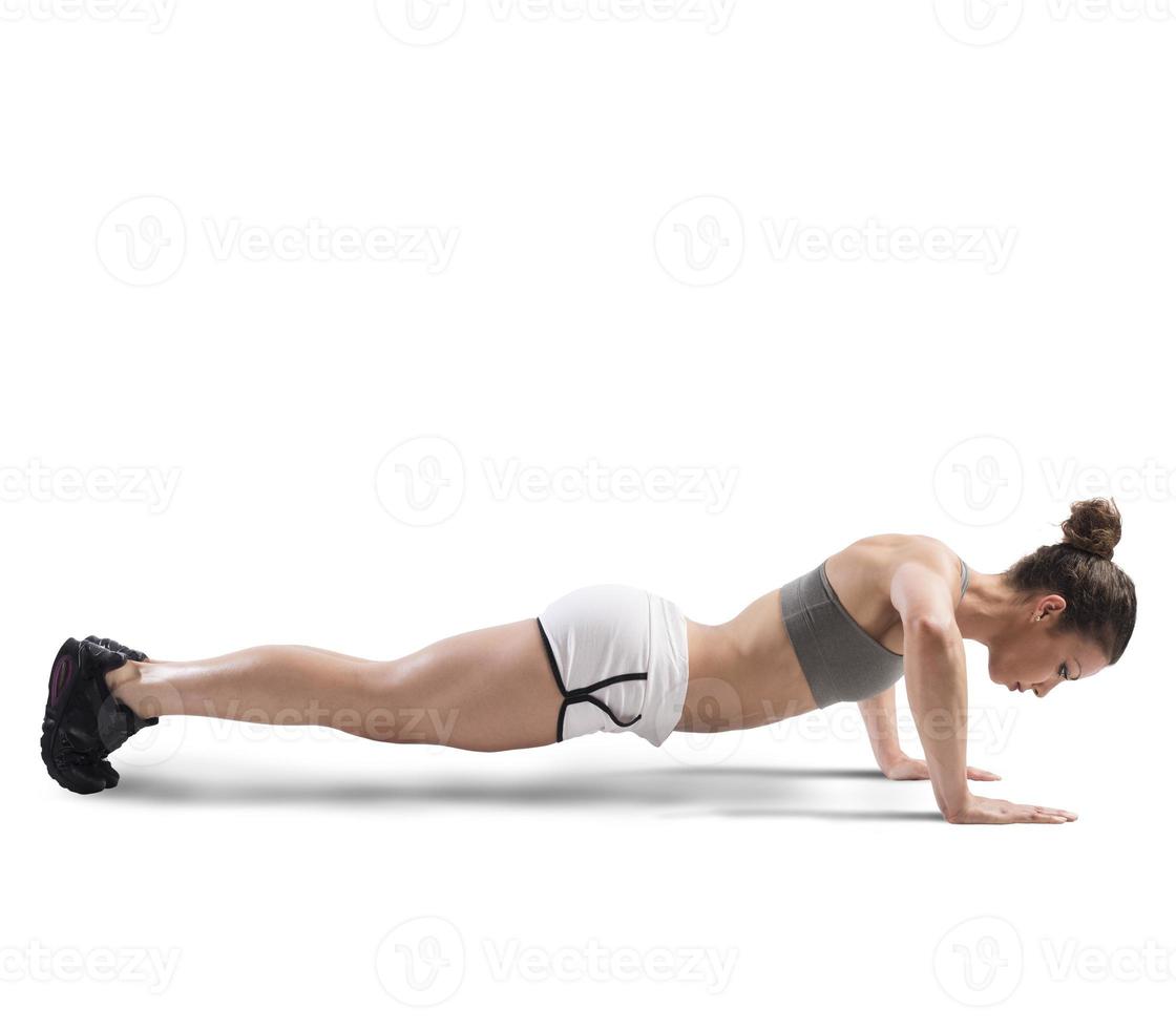 Young woman working out photo