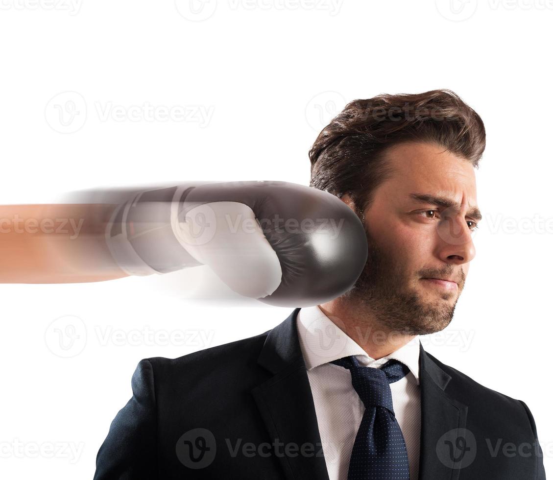 Businessman punched in the face photo