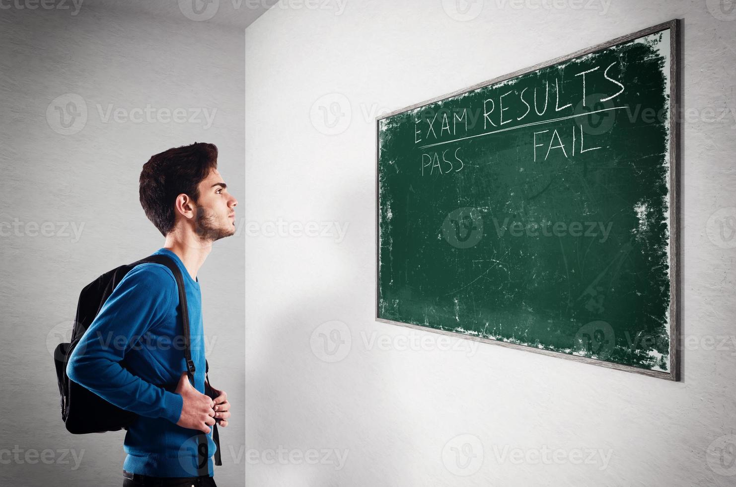 Student checking the Exam results photo