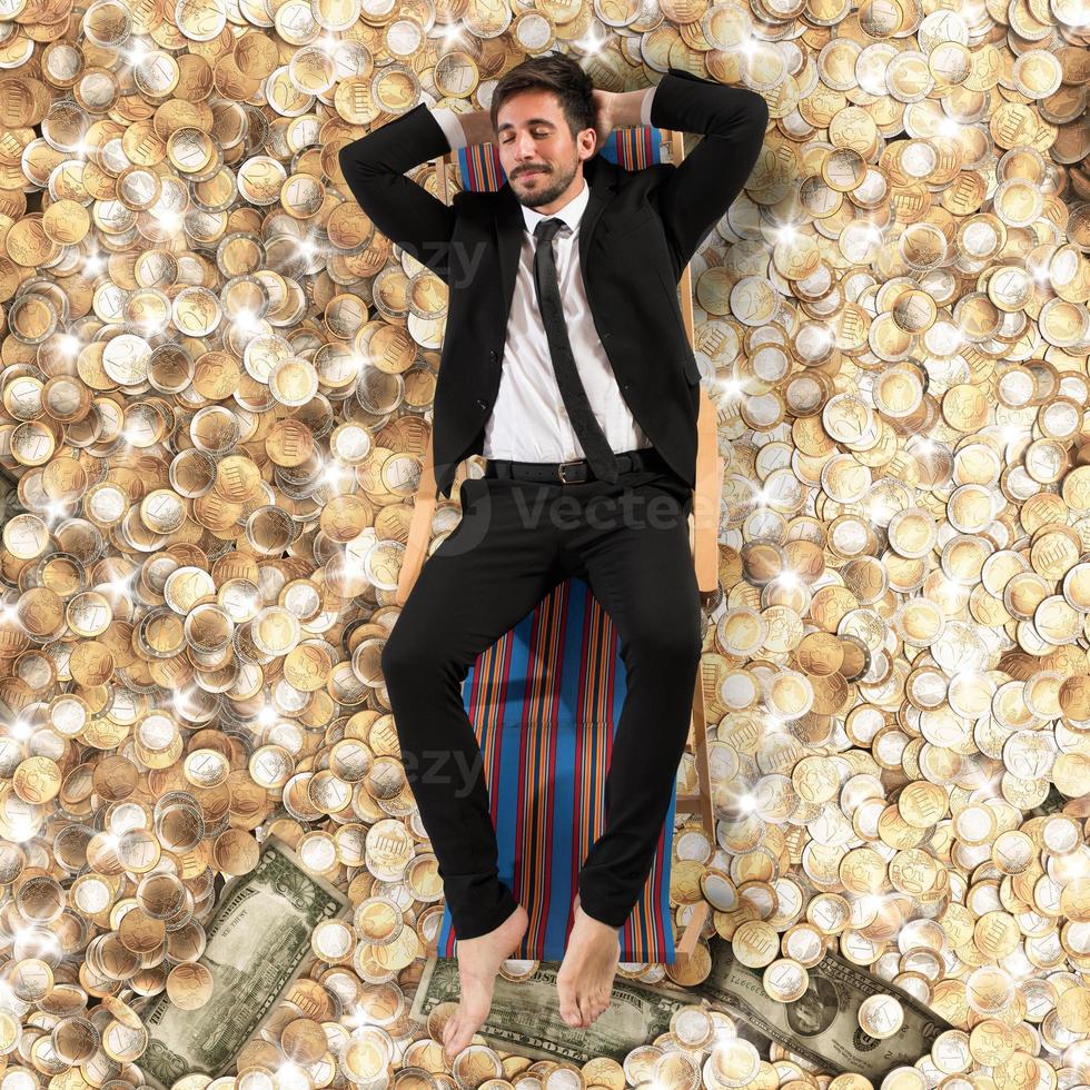 Carefree businessman concept photo