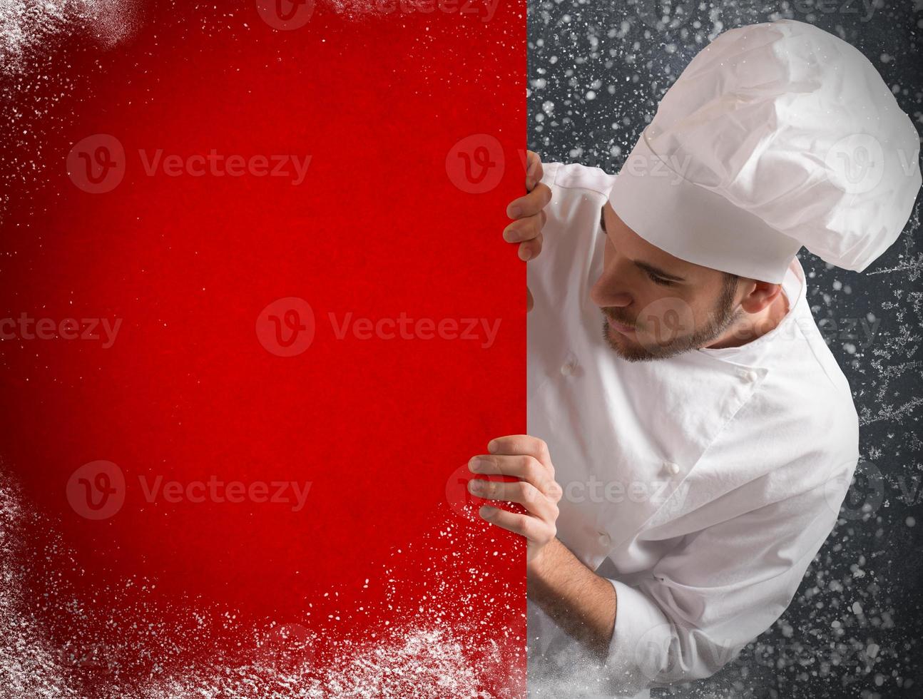 Chef with red banner photo