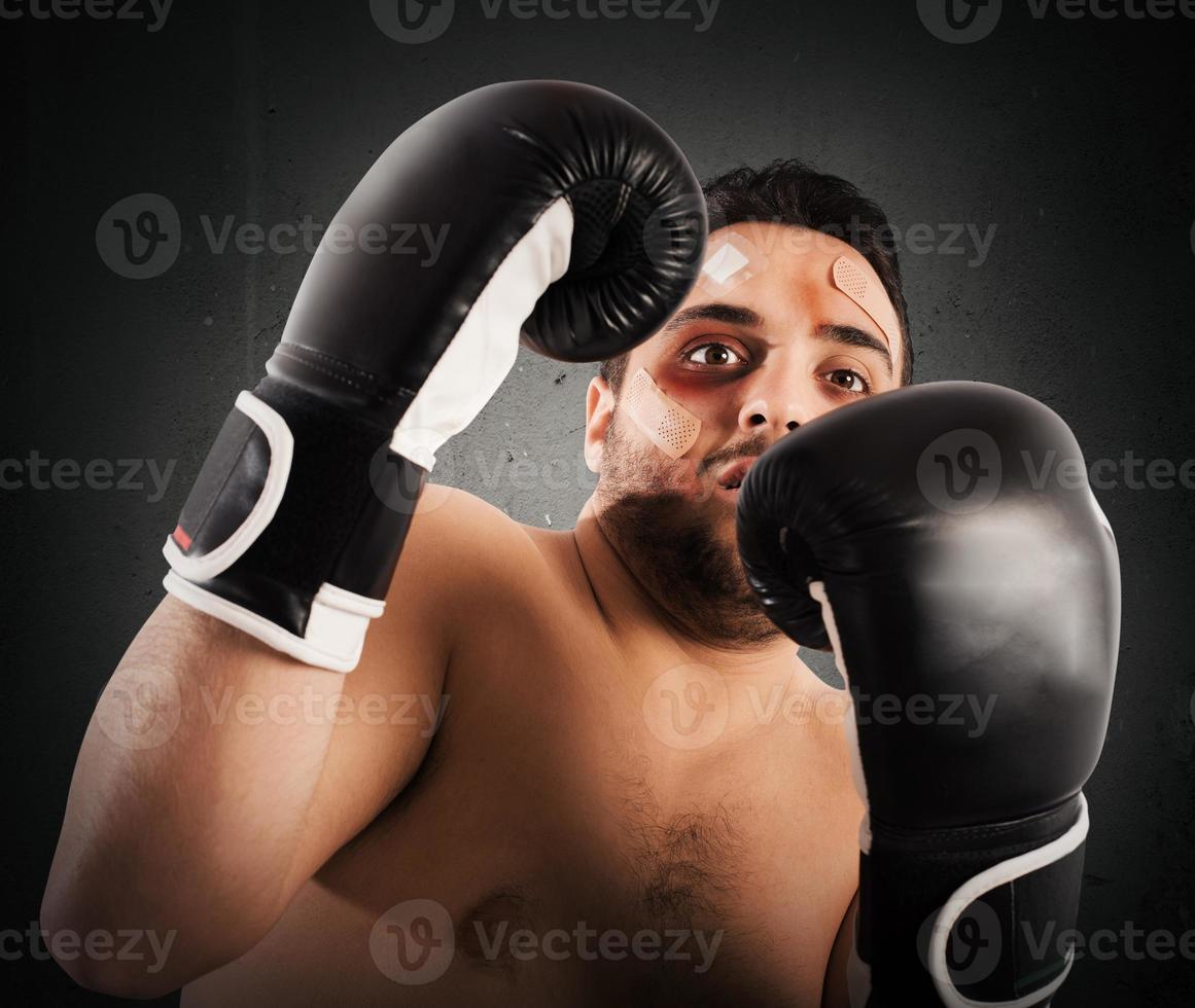 Injured boxer man close-up photo