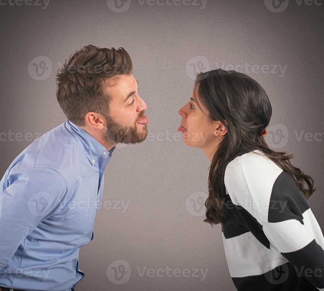 Funny couple playing photo
