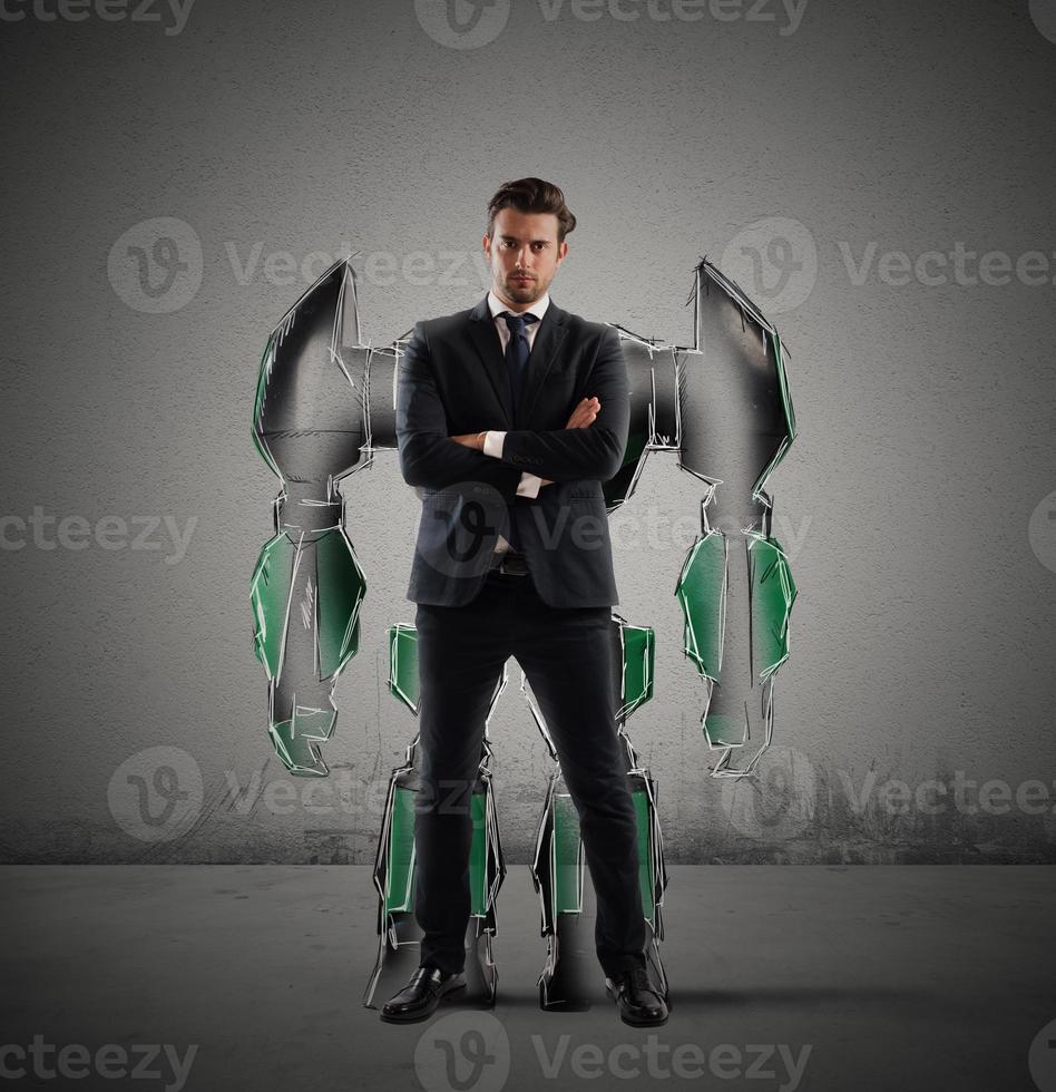 Robot businessman concept photo