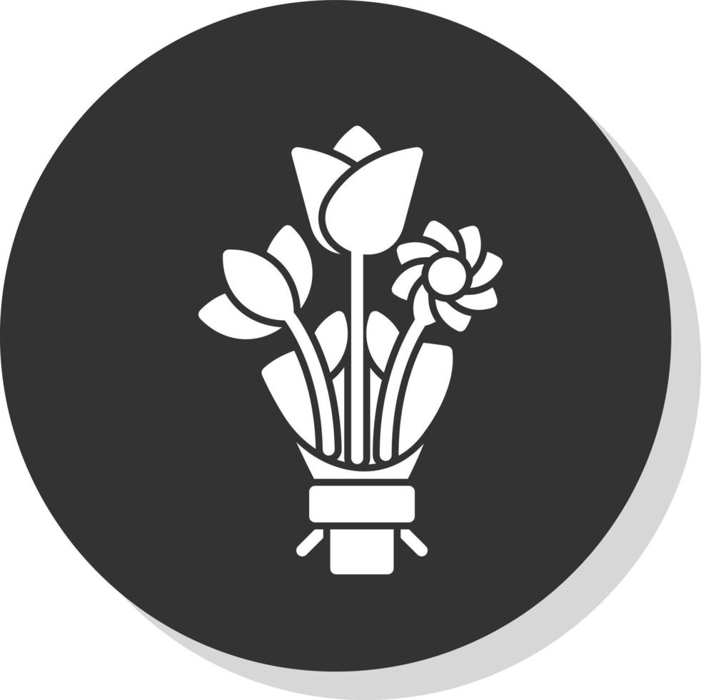 Flower Bouquet Vector Icon Design